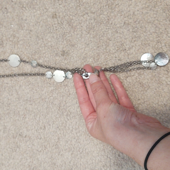 Rustic silver long and short necklace - Picture 2 of 4